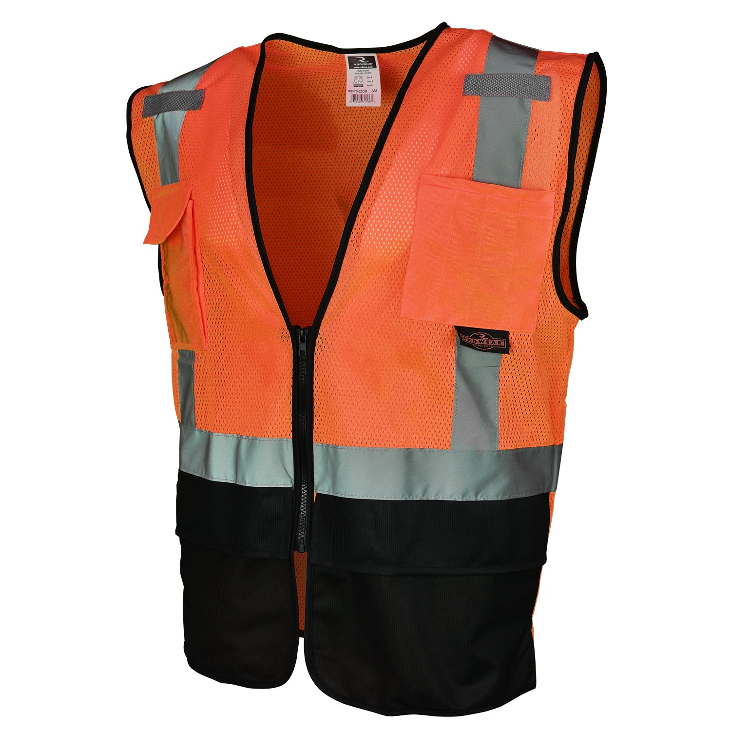 Radians SV75B-2 Black Bottom Self-Extinguishing Surveyor Vest-eSafety Supplies, Inc