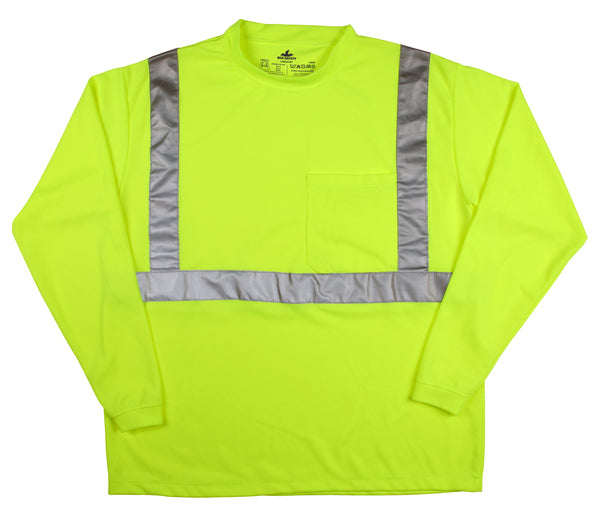 MCR Safety LongSleeve,C2,Poly,TShirt, 2SlvrStrp X2-eSafety Supplies, Inc