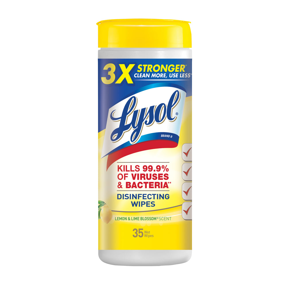 Lysol Disinfecting Wipes, Lemon & Lime Blossom - 35 Ct - Container-eSafety Supplies, Inc