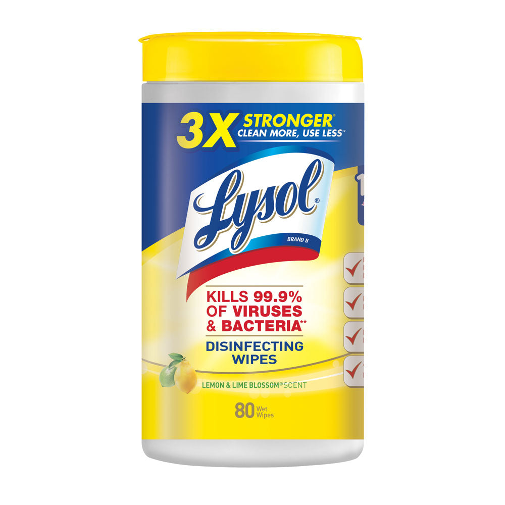 Lysol Disinfecting Wipes Lemon & Lime Blossom - 80 Ct - Container-eSafety Supplies, Inc
