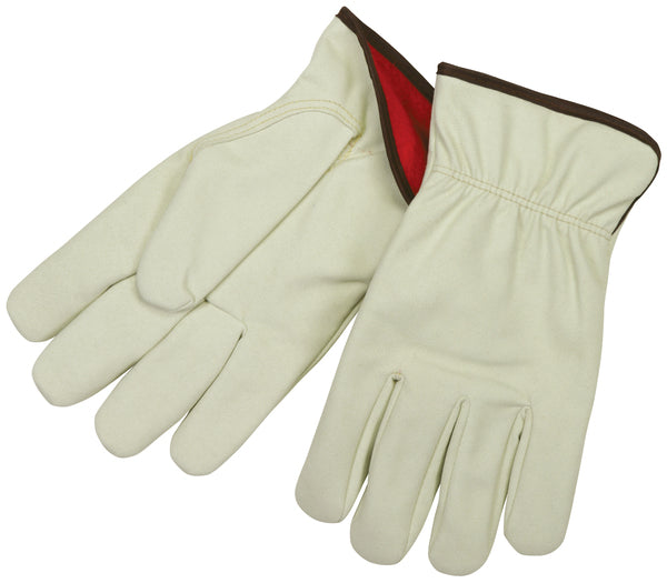 MCR Safety Beige PU/Nylon blend Drvr Red Fleece-eSafety Supplies, Inc