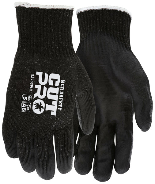 MCR Safety Cut Pro,13g HPPE, Blk shell, Black PU S-eSafety Supplies, Inc