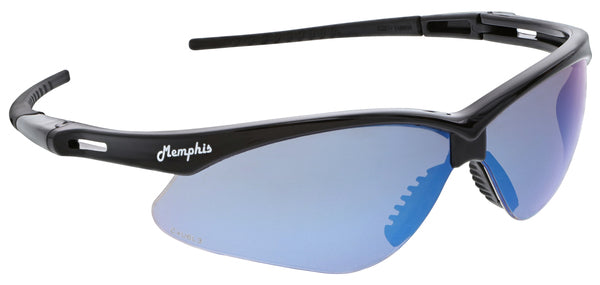 MCR Safety Memphis MP1 Black Frame, Blue Mirror-eSafety Supplies, Inc