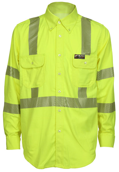 MCR Safety Smt Brze Shirt, 5.5 oz. ,Class 3,Lime XL-eSafety Supplies, Inc
