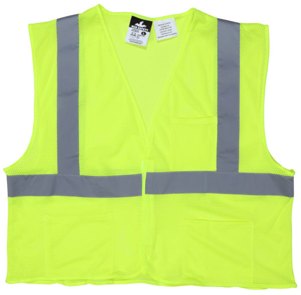 MCR Safety Class 2,Econ Vest, Mesh, Lime,LF-eSafety Supplies, Inc