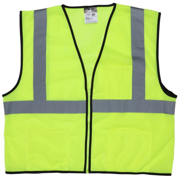 MCR Safety Lime Green,Class2,Econ,Zip,Mesh M-eSafety Supplies, Inc