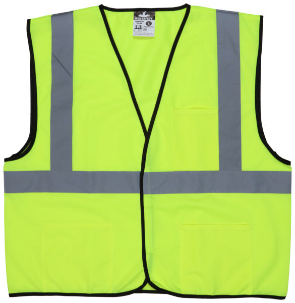 MCR Safety Lime Green, Class 2, Economy Vest-eSafety Supplies, Inc