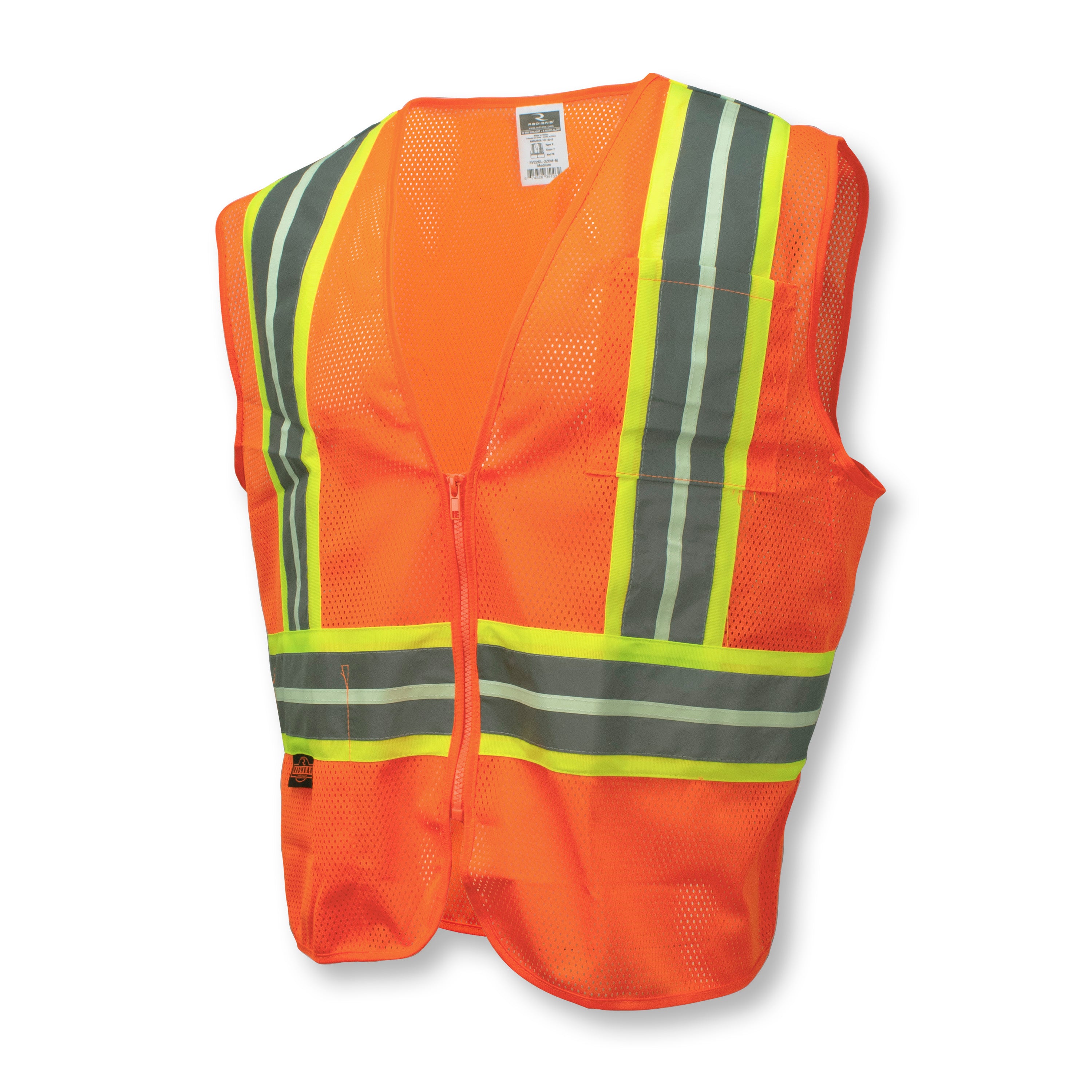 Radians SV22GL-2 Economy Type R Class 2 Safety Glow-in-the-Dark Vest with Two-Tone Trim-eSafety Supplies, Inc