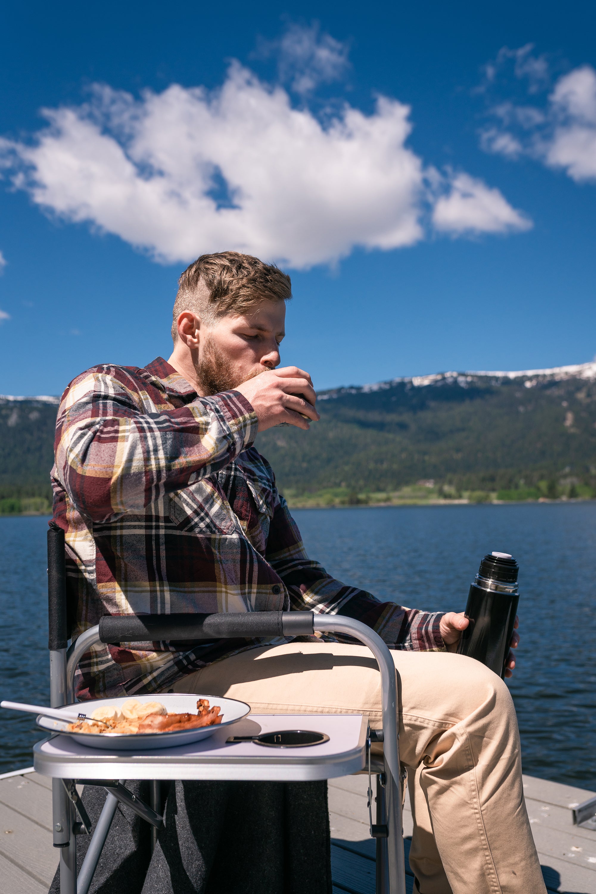 Folding Directors Chair With Side Table-eSafety Supplies, Inc