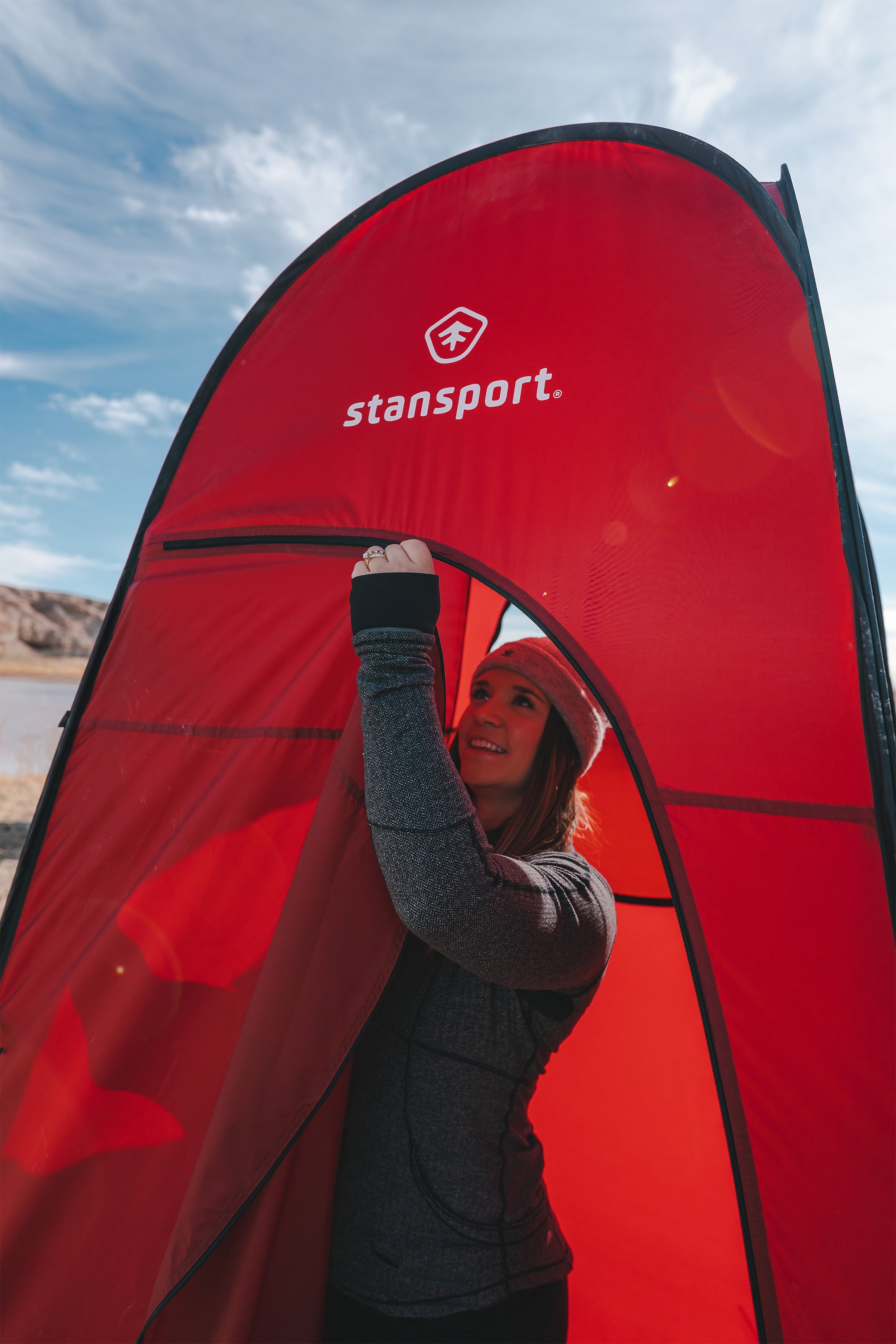 Pop-Up Privacy Shelter - 48 In X 48 In X 84 In - Red-eSafety Supplies, Inc