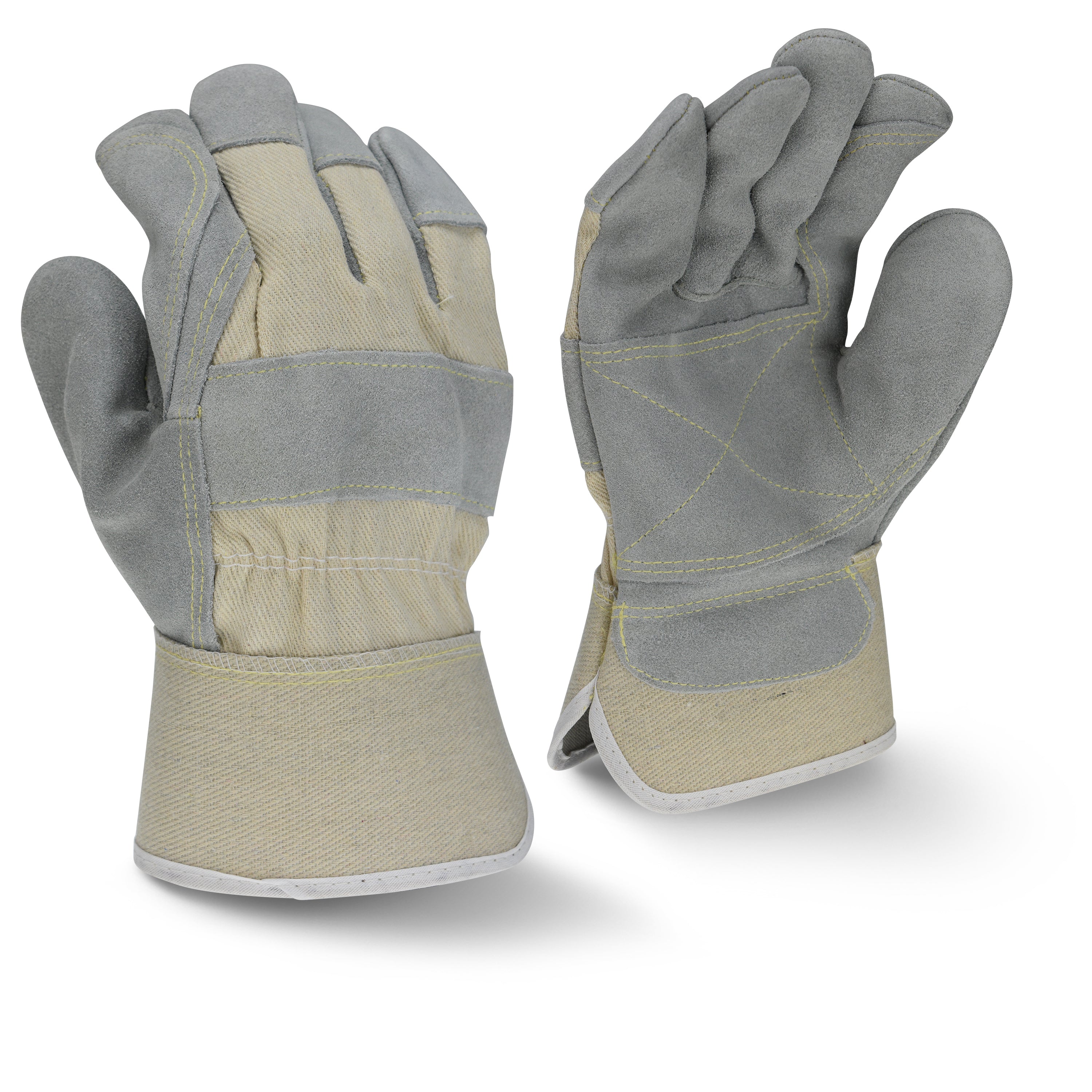 Radians RWG3400W Side Split Gray Cowhide Leather Double Palm Glove-eSafety Supplies, Inc