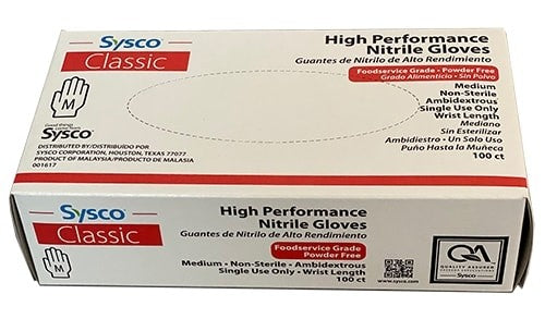Sysco Classic High Performance Nitrile Powder Gloves-eSafety Supplies, Inc