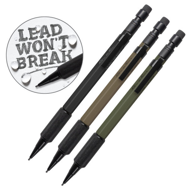 Mechanical Clicker Pencil - Flat Dark Earth, Black, & Olive Drab W/ Black Lead 3 Pack-eSafety Supplies, Inc