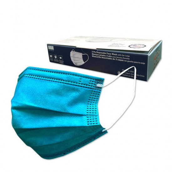 3 Layered Face Mask - 20 Masks - MADE IN THE USA-eSafety Supplies, Inc