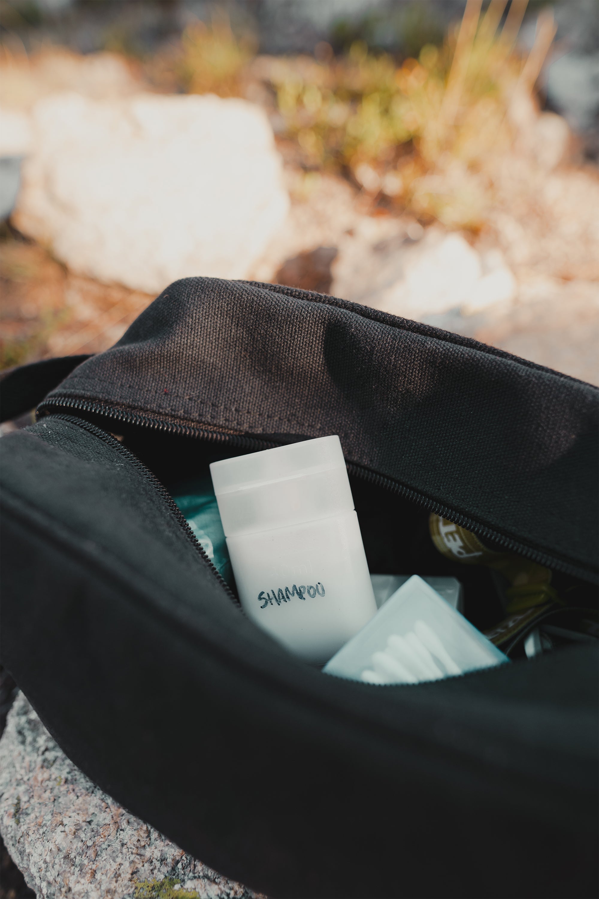 Cotton Canvas Travel Accessory Bag - Black-eSafety Supplies, Inc