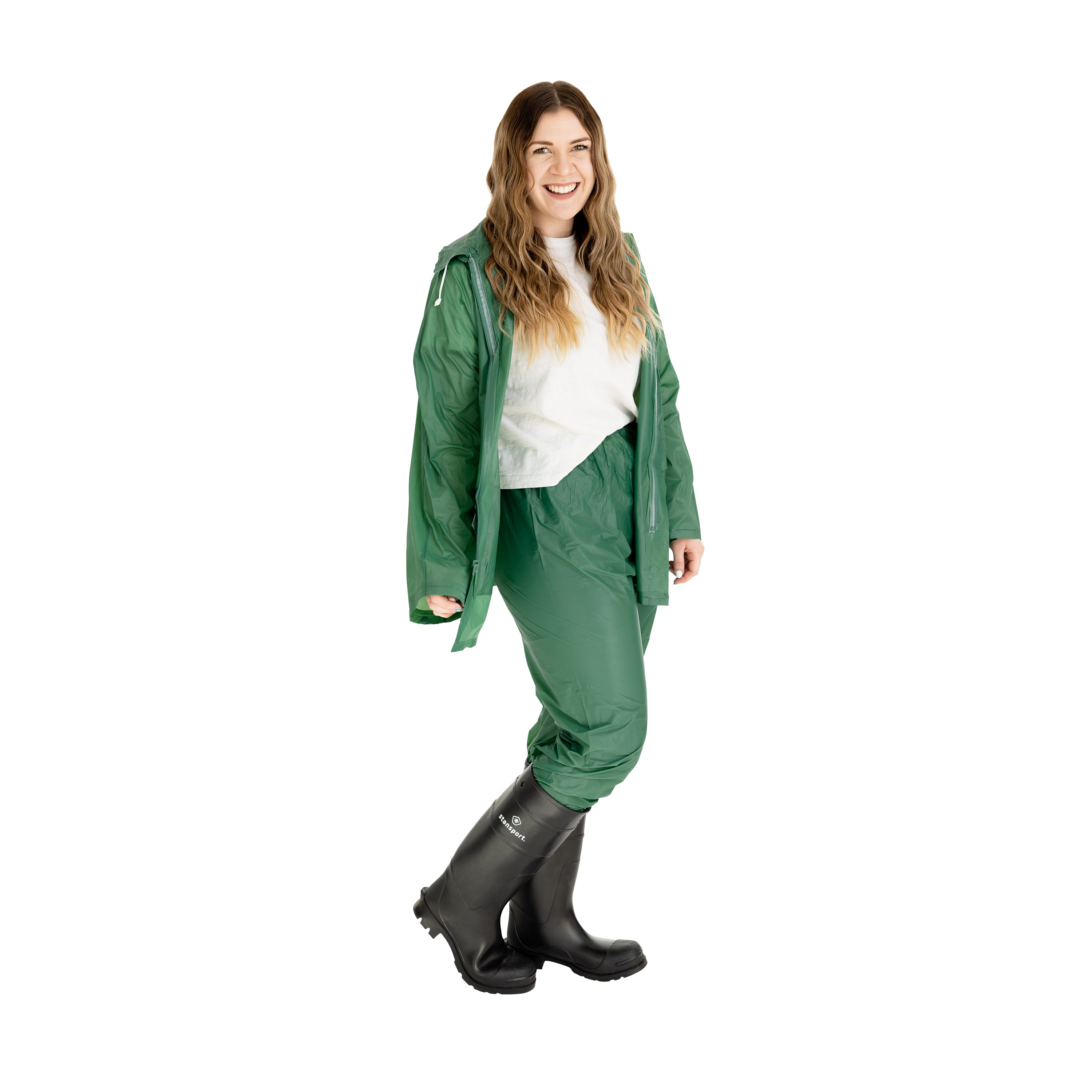 Mens Vinyl Rainsuit - Green - Medium-eSafety Supplies, Inc