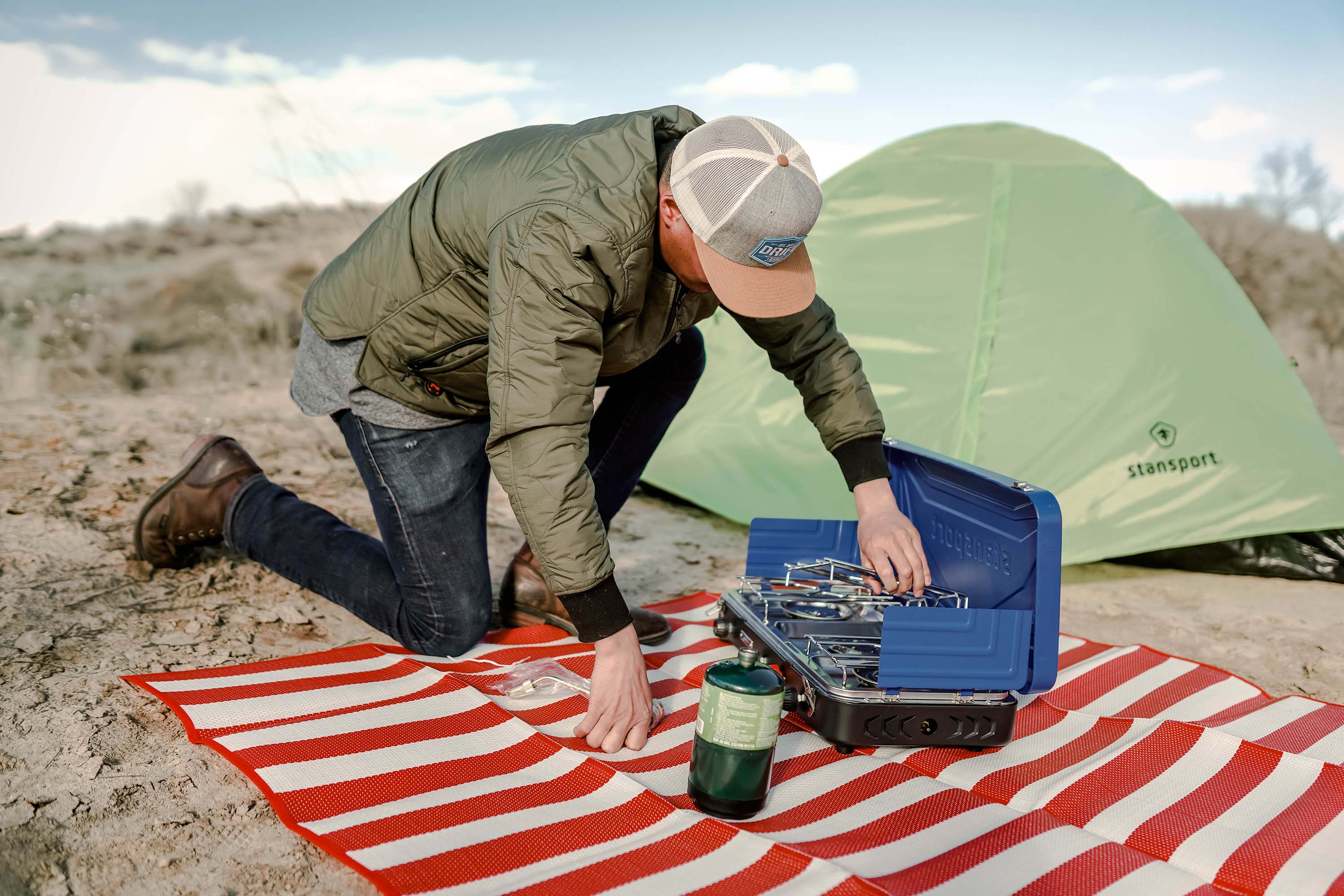 Propane Stove - 2 - 25 K And 1-10 K Burners - Blue-eSafety Supplies, Inc