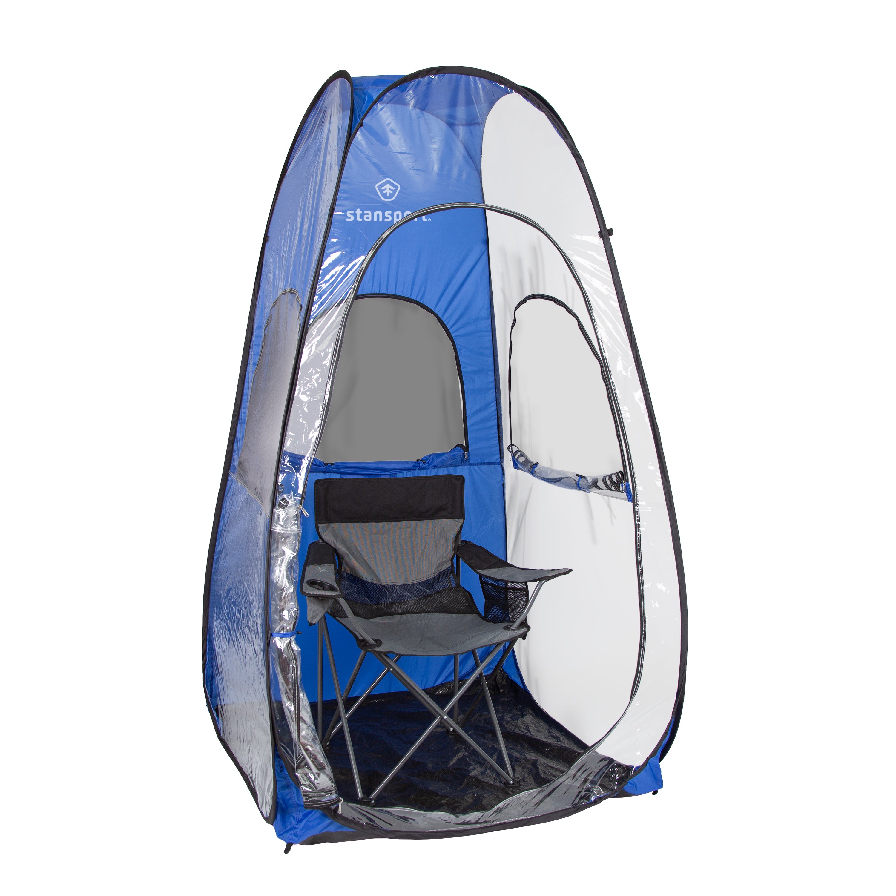 All Weather Pop Up Shelter - Clear / Blue-eSafety Supplies, Inc