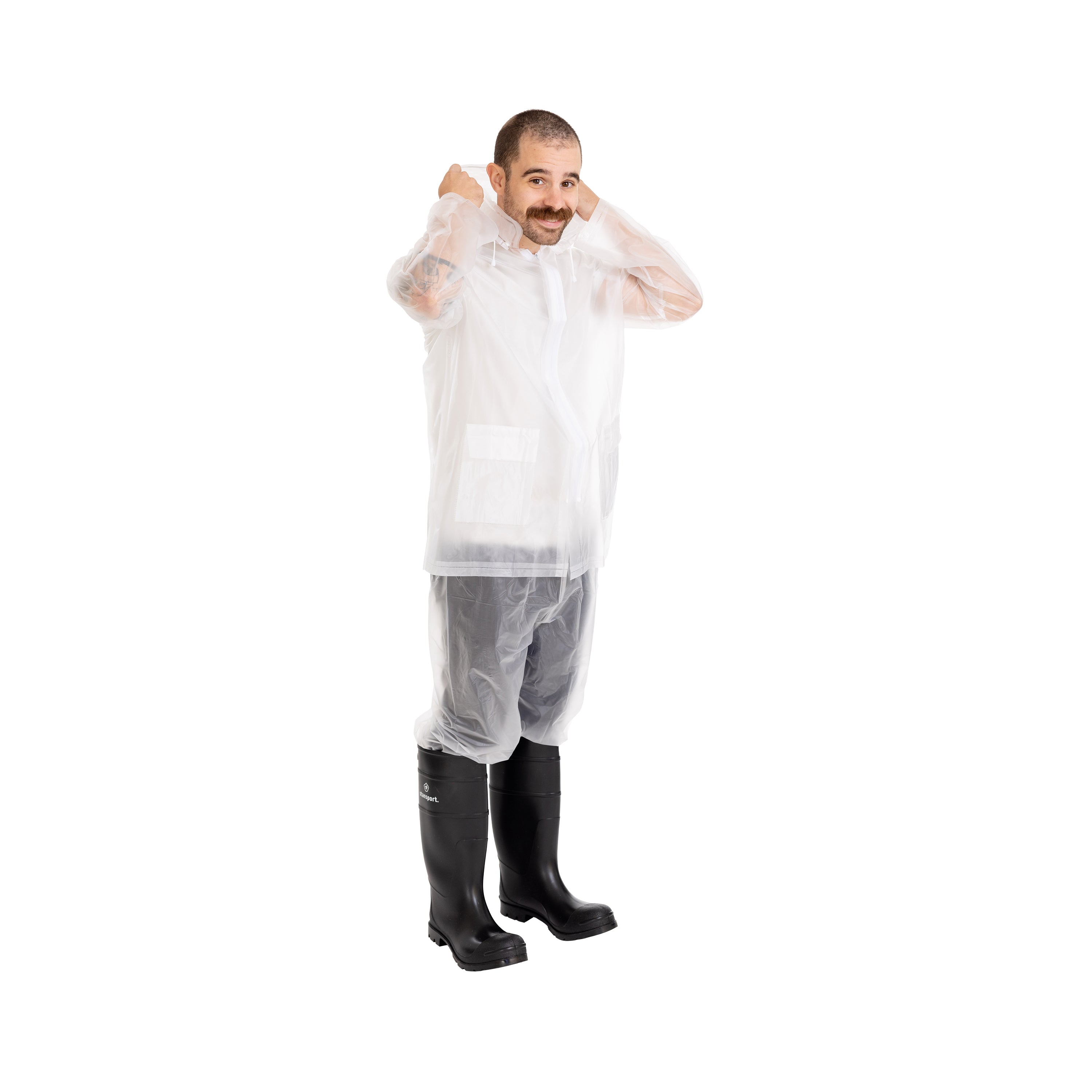 Mens Vinyl Rainsuit - Clear - L-eSafety Supplies, Inc