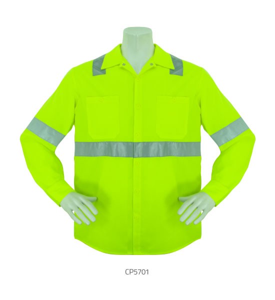 3A Long Sleeve HiViz Button Down work shirts-eSafety Supplies, Inc