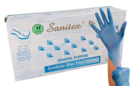 Sanitex - Blue Vinyl Powder-free Glove - Box-eSafety Supplies, Inc