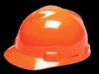 MSA White V-Gard® Polyethylene Standard Slotted Cap Style Hard Hat With Staz On® 4 Point Pinlock Suspension-eSafety Supplies, Inc