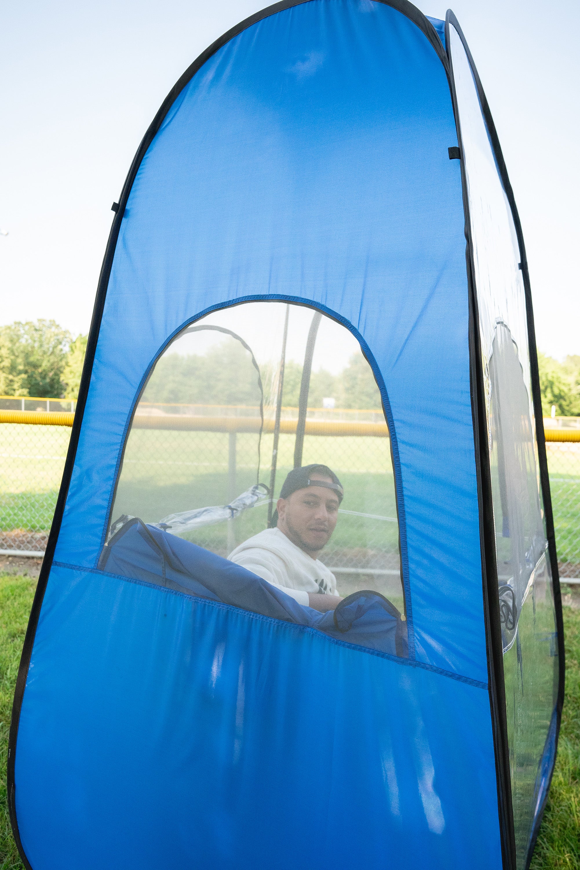 All Weather Pop Up Shelter - Clear / Blue-eSafety Supplies, Inc
