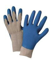Gray and Blue Coated String Gloves-eSafety Supplies, Inc