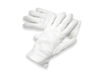 RADNOR 64057233 Large White Heavy Weight Seamless Knit 100% Cotton Dress Inspection Gloves with Open Cuff (12/PR)