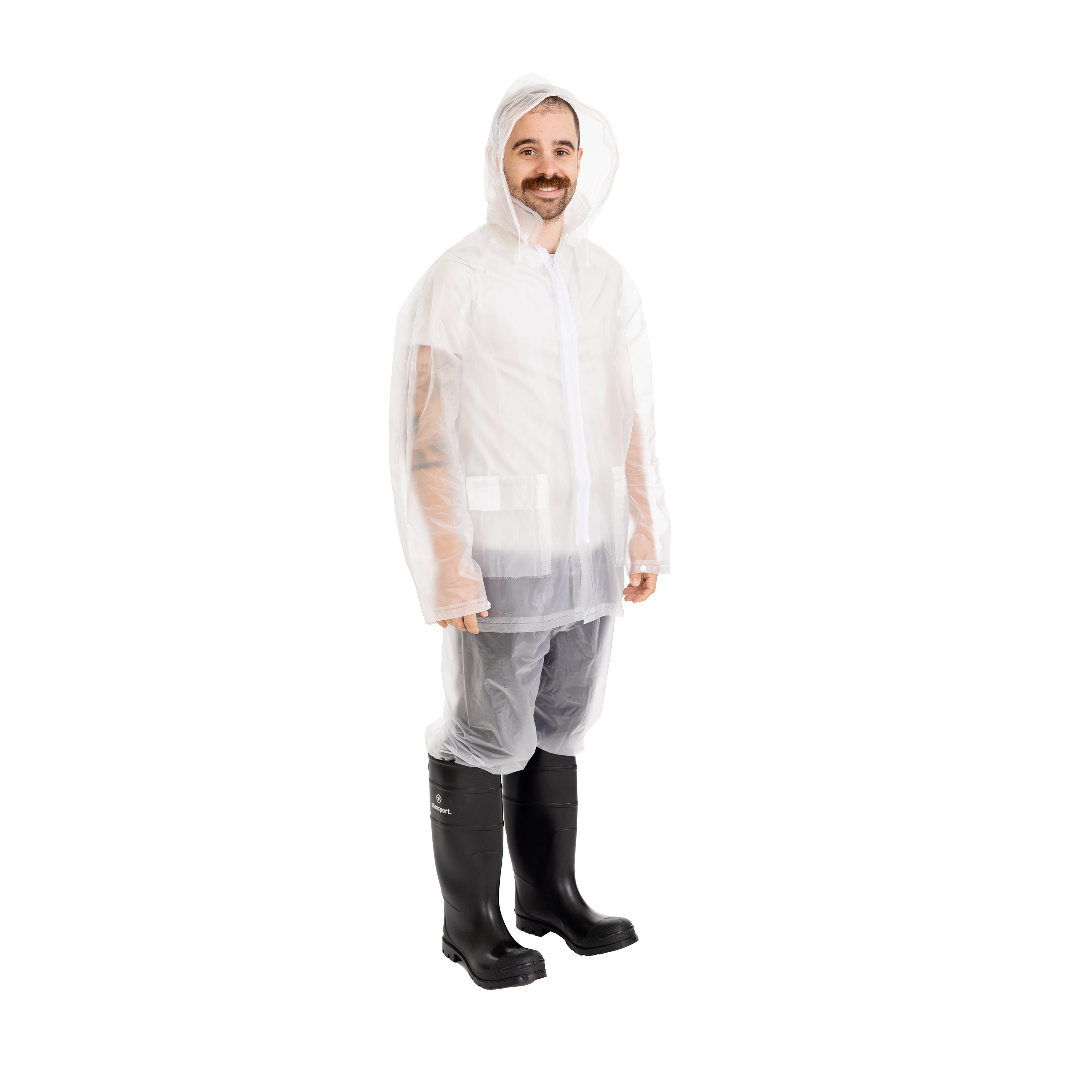Mens Vinyl Rainsuit - Clear - L-eSafety Supplies, Inc