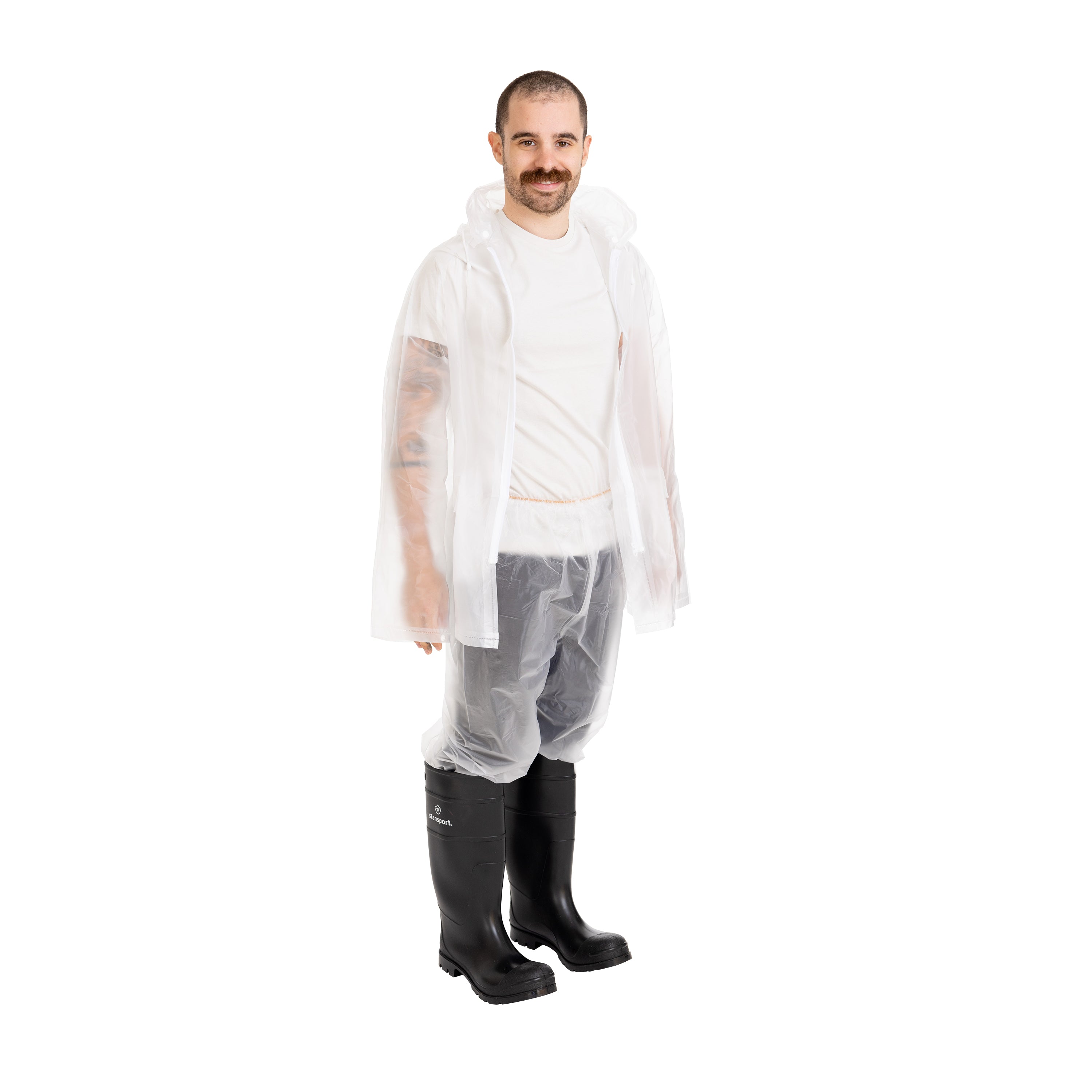 Mens Vinyl Rainsuit - Clear - L-eSafety Supplies, Inc