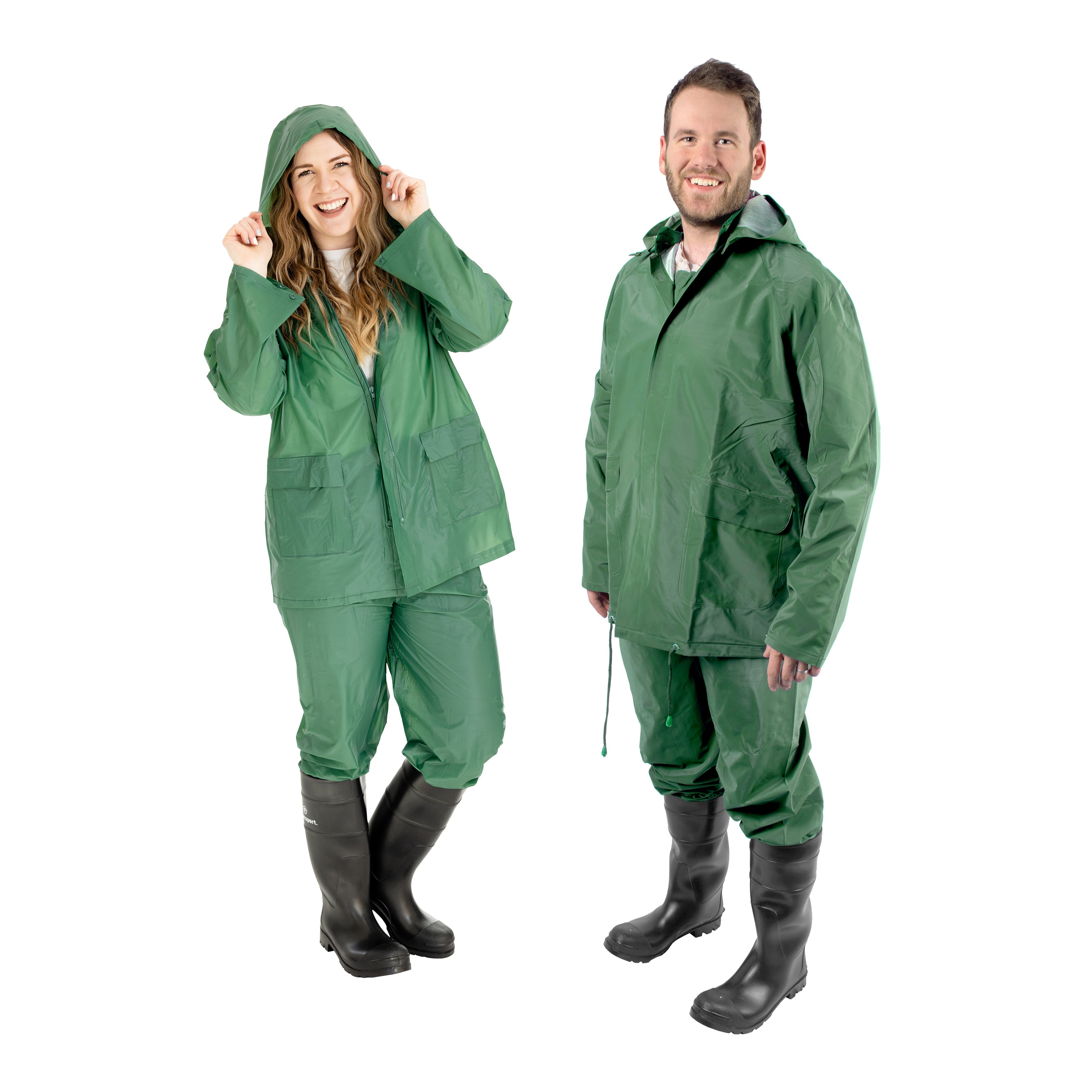 Mens Vinyl Rainsuit - Green - Medium-eSafety Supplies, Inc