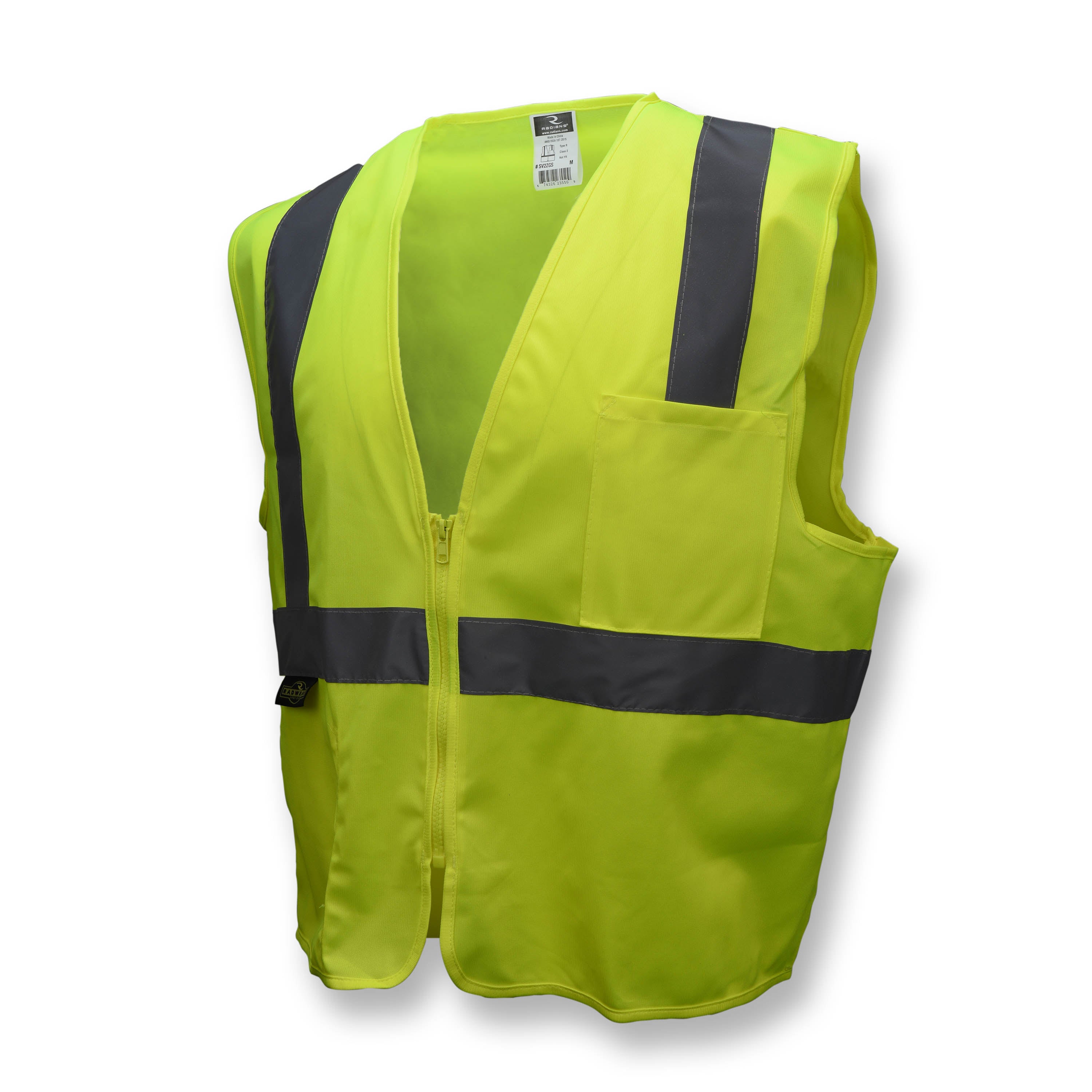 Radians SV2Z Economy Type R Class 2 Solid Safety Vest with Zipper-eSafety Supplies, Inc