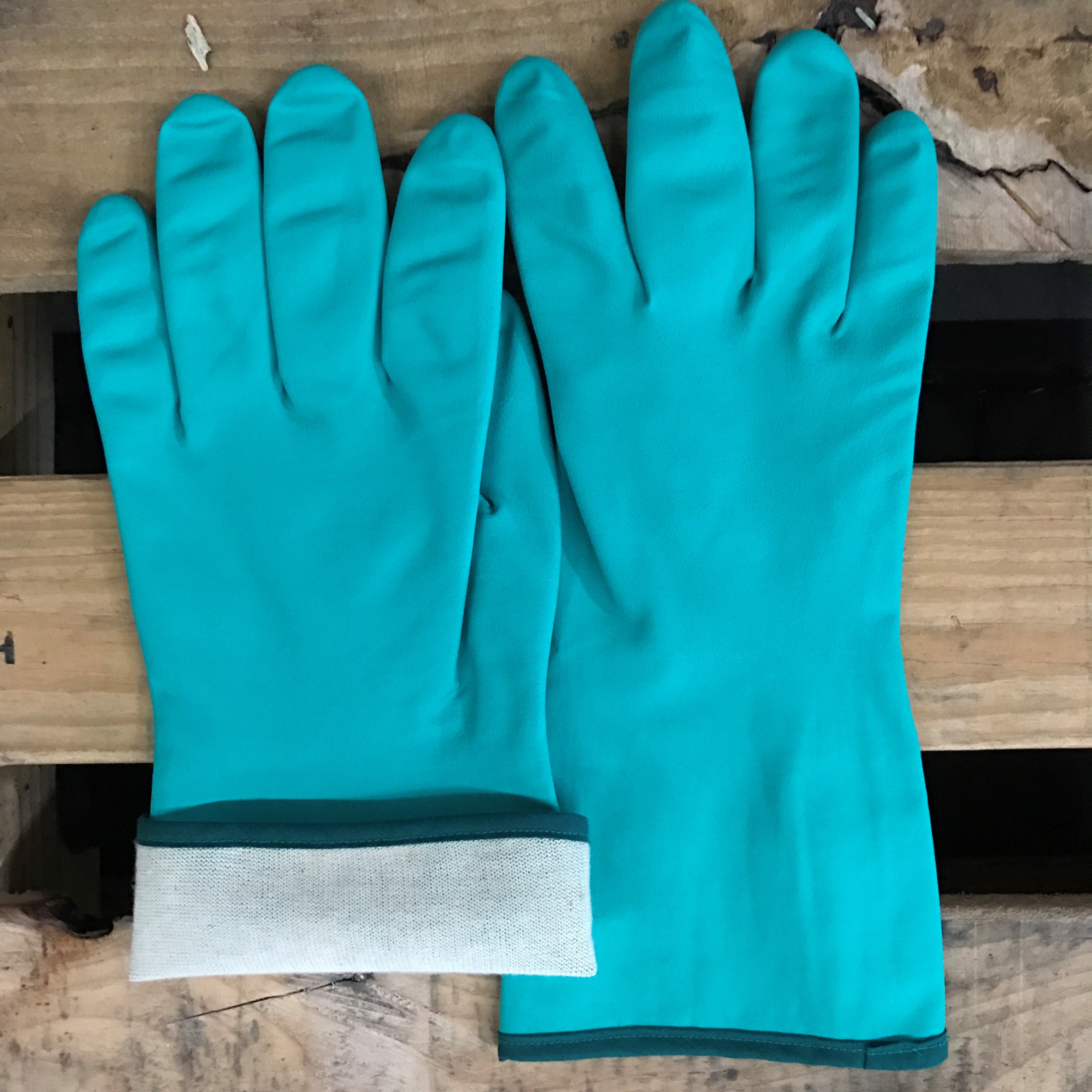 GD CARE- Green Nitrile Shell Bonded Glove With Cotton Lining-eSafety Supplies, Inc