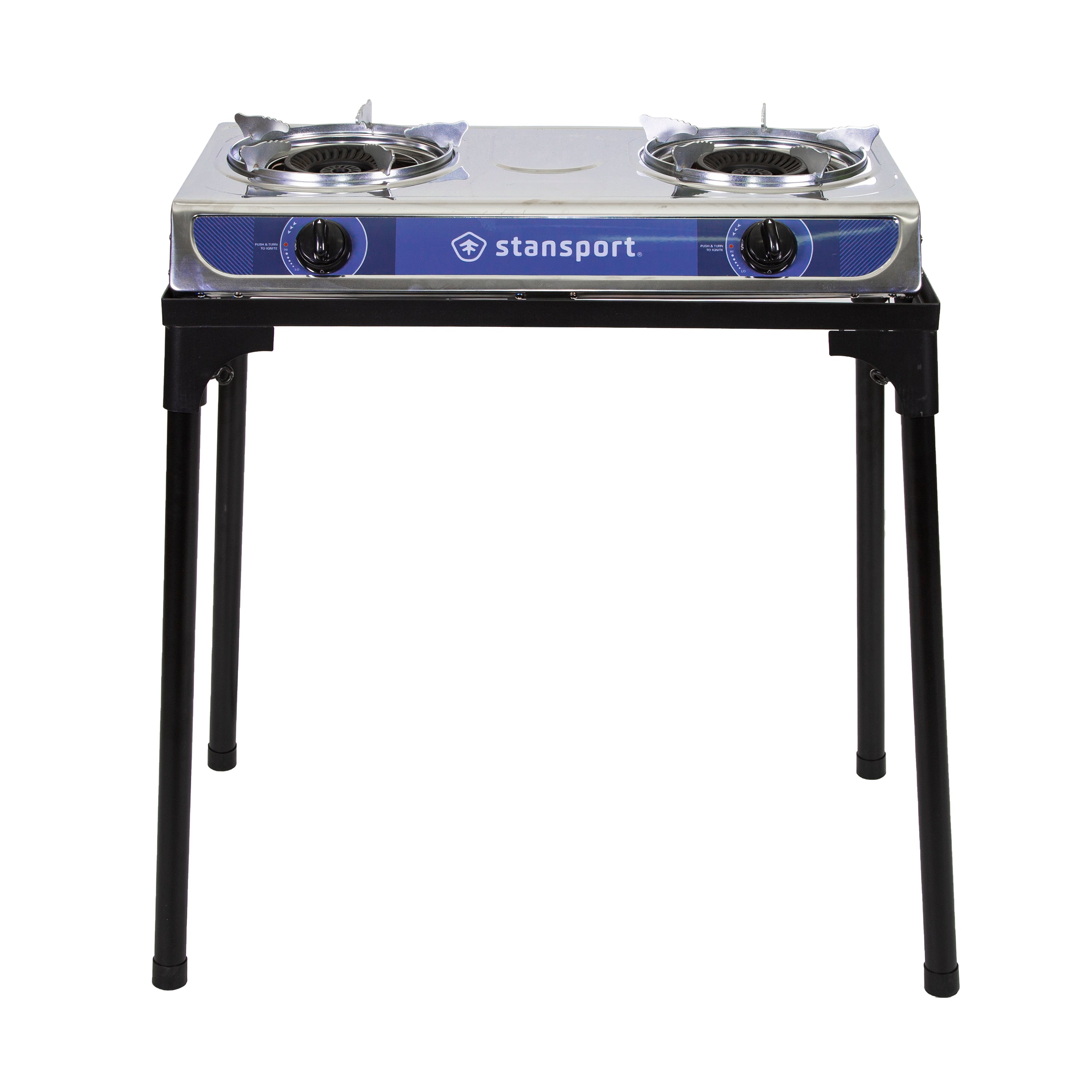 Stainless Steel 2 Burner Stove With Stand-eSafety Supplies, Inc