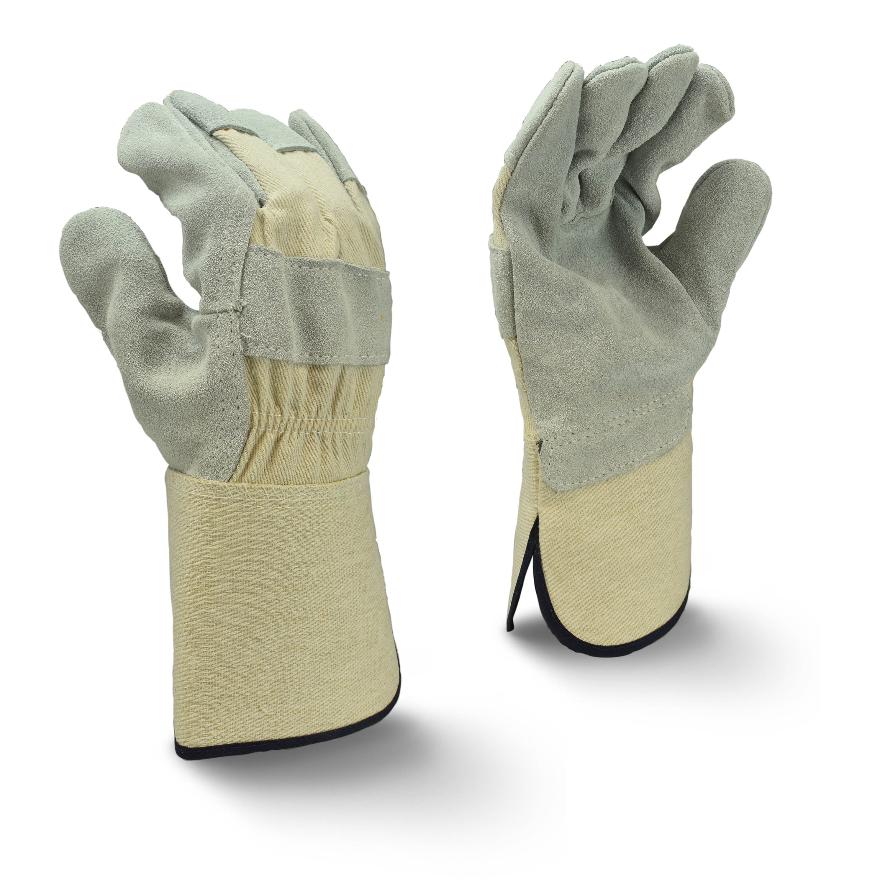 Radians RWG3400WG Side Split Gray Cowhide Leather Glove with Gauntlet Cuff-eSafety Supplies, Inc