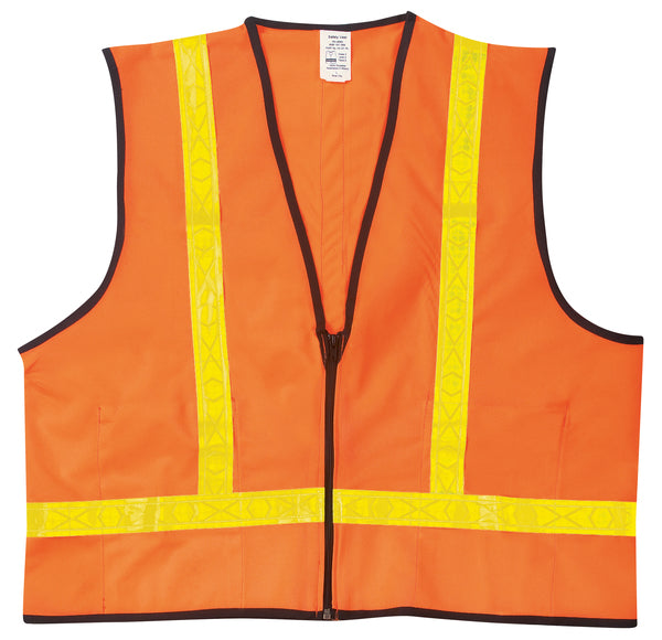 MCR Safety ANSI 100% Poly, Safety Vest, 1 3/8 Lime-eSafety Supplies, Inc