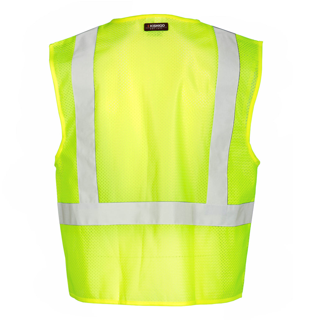 Kishigo Single Pocket Zipper Mesh Vest-eSafety Supplies, Inc