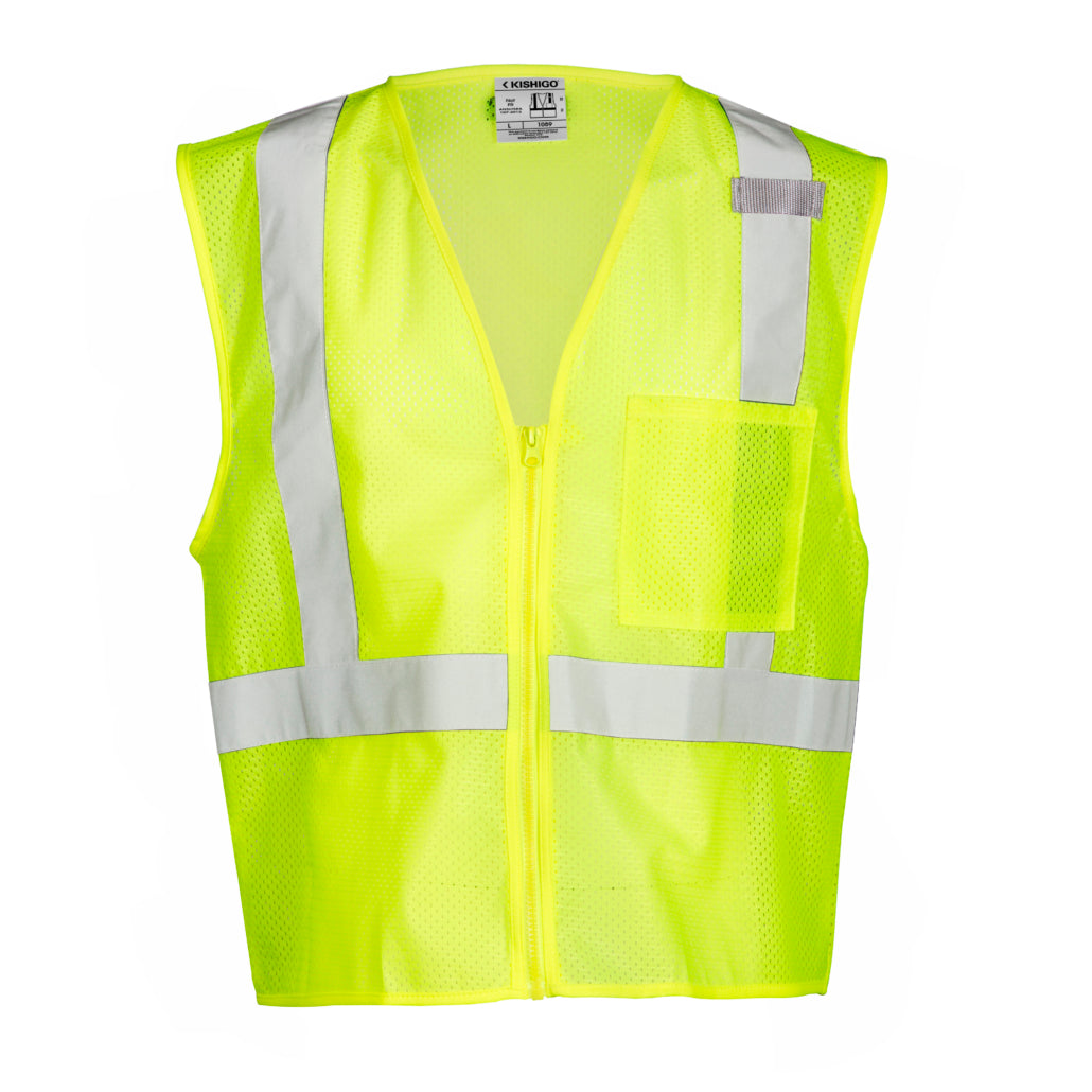 Kishigo Single Pocket Zipper Mesh Vest-eSafety Supplies, Inc