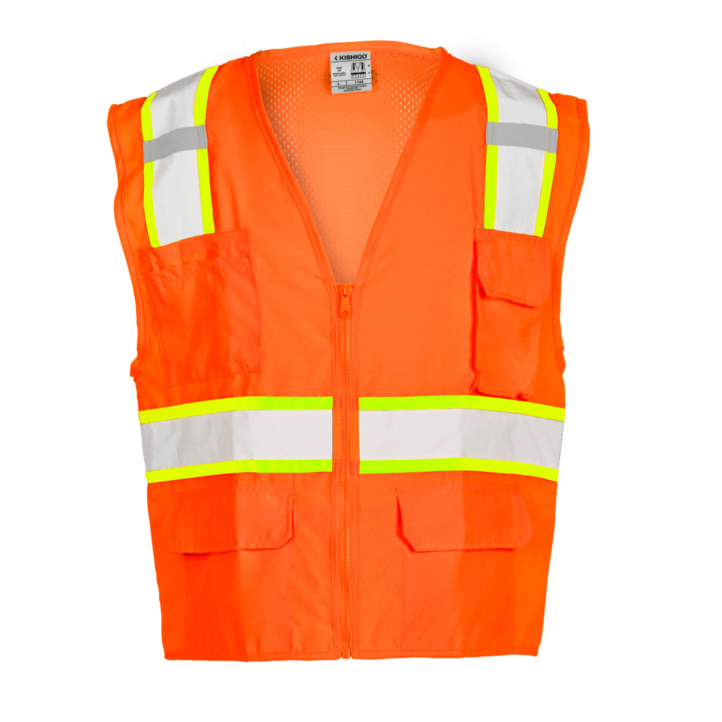 Kishigo Solid Front With Mesh Back Vest-eSafety Supplies, Inc