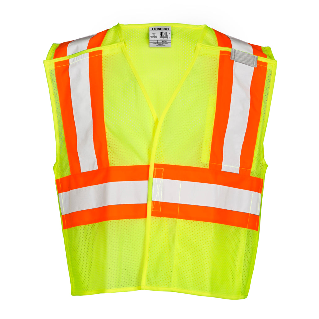 Kishigo Contrasting Mesh Breakaway Vest-eSafety Supplies, Inc