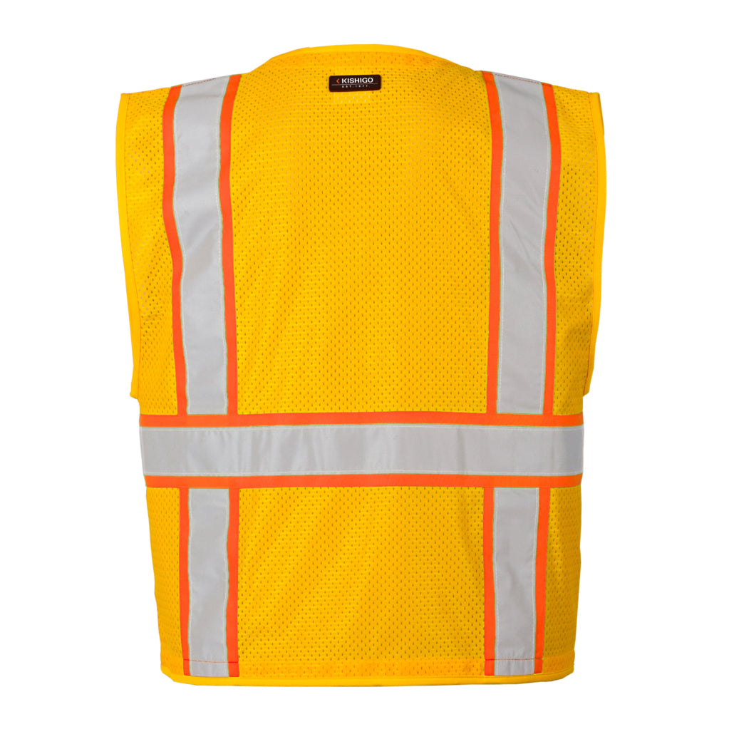 Enhanced Visibility Non-ansi Compliant Ev Series Multi Pocket Yellow/orange Vest-eSafety Supplies, Inc
