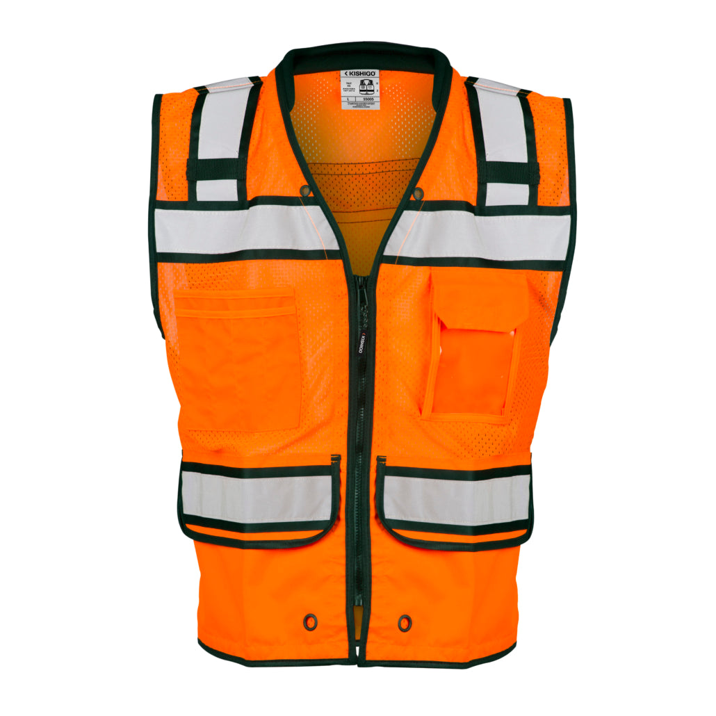 Kishigo Class 2 High Performance Surveyors Zipper Vest-eSafety Supplies, Inc