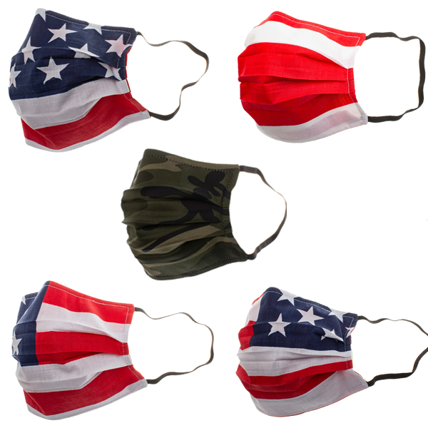 V-Masks Reusable Personal Mask American Flag Pattern (1-Mask)-eSafety Supplies, Inc