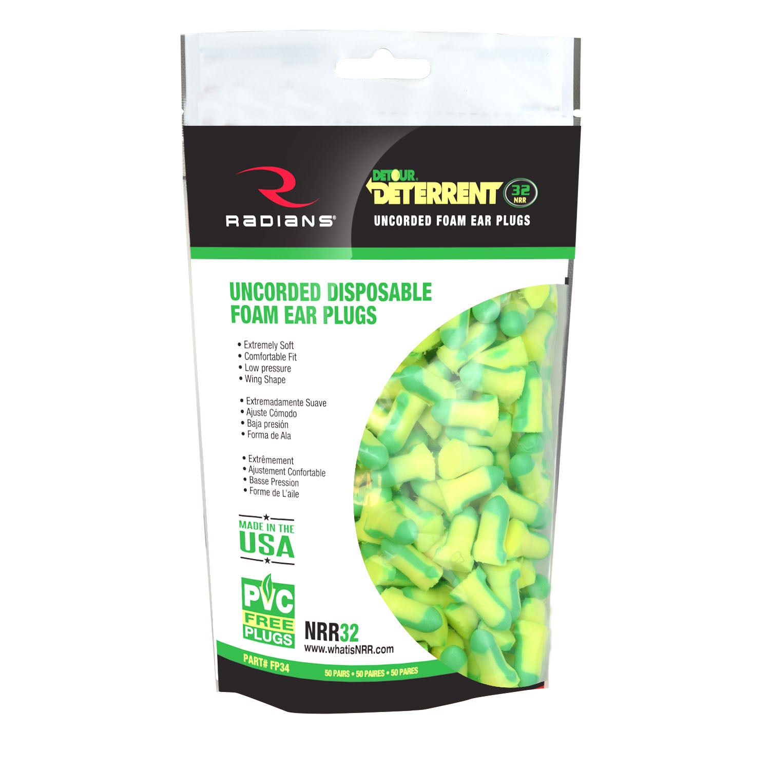 Radians Deterrent® 32 Disposable Foam Earplugs-eSafety Supplies, Inc