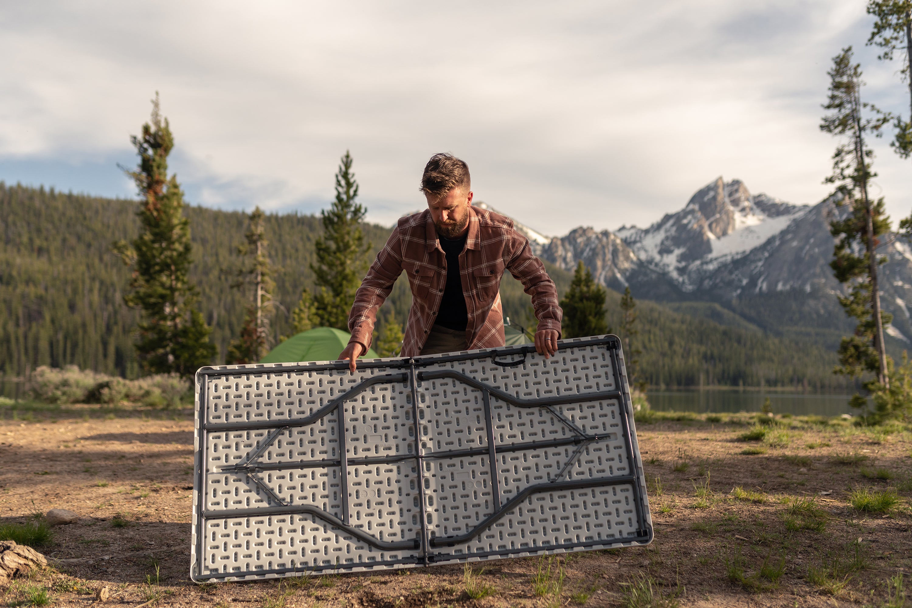 Folding Table - White - 29 In X 60 In X 29 In-eSafety Supplies, Inc