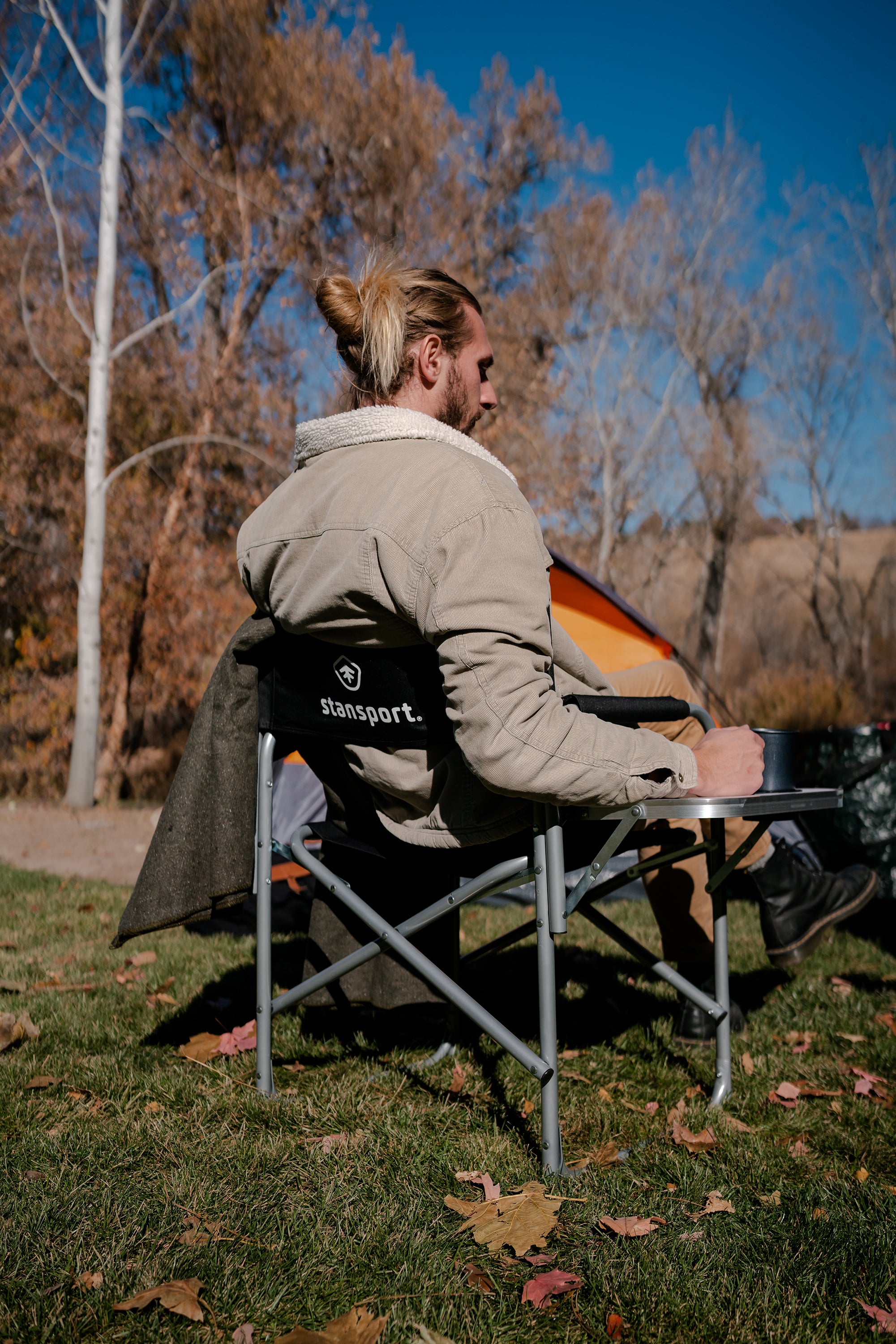 Folding Directors Chair With Side Table-eSafety Supplies, Inc