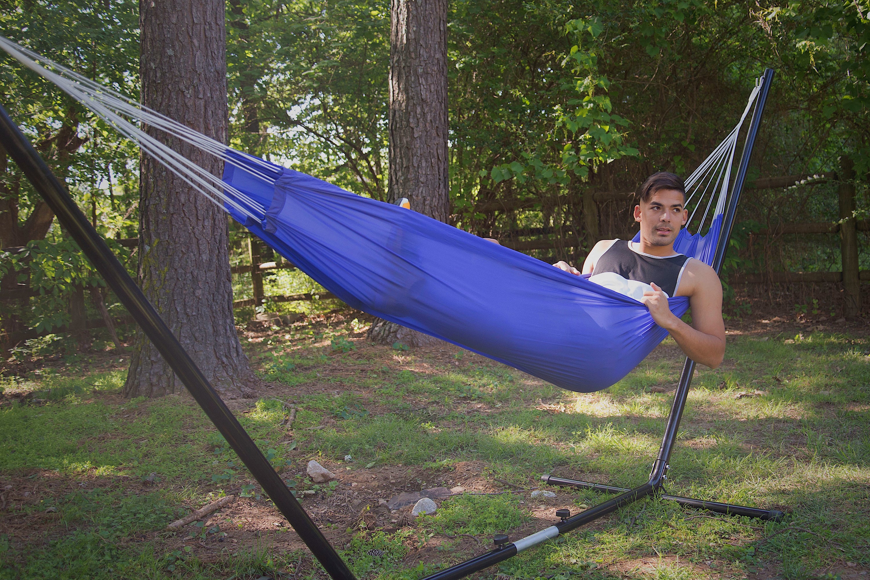 Malibu Nylon Packable Hammock - 86 In X 56 In - Royal Blue-eSafety Supplies, Inc