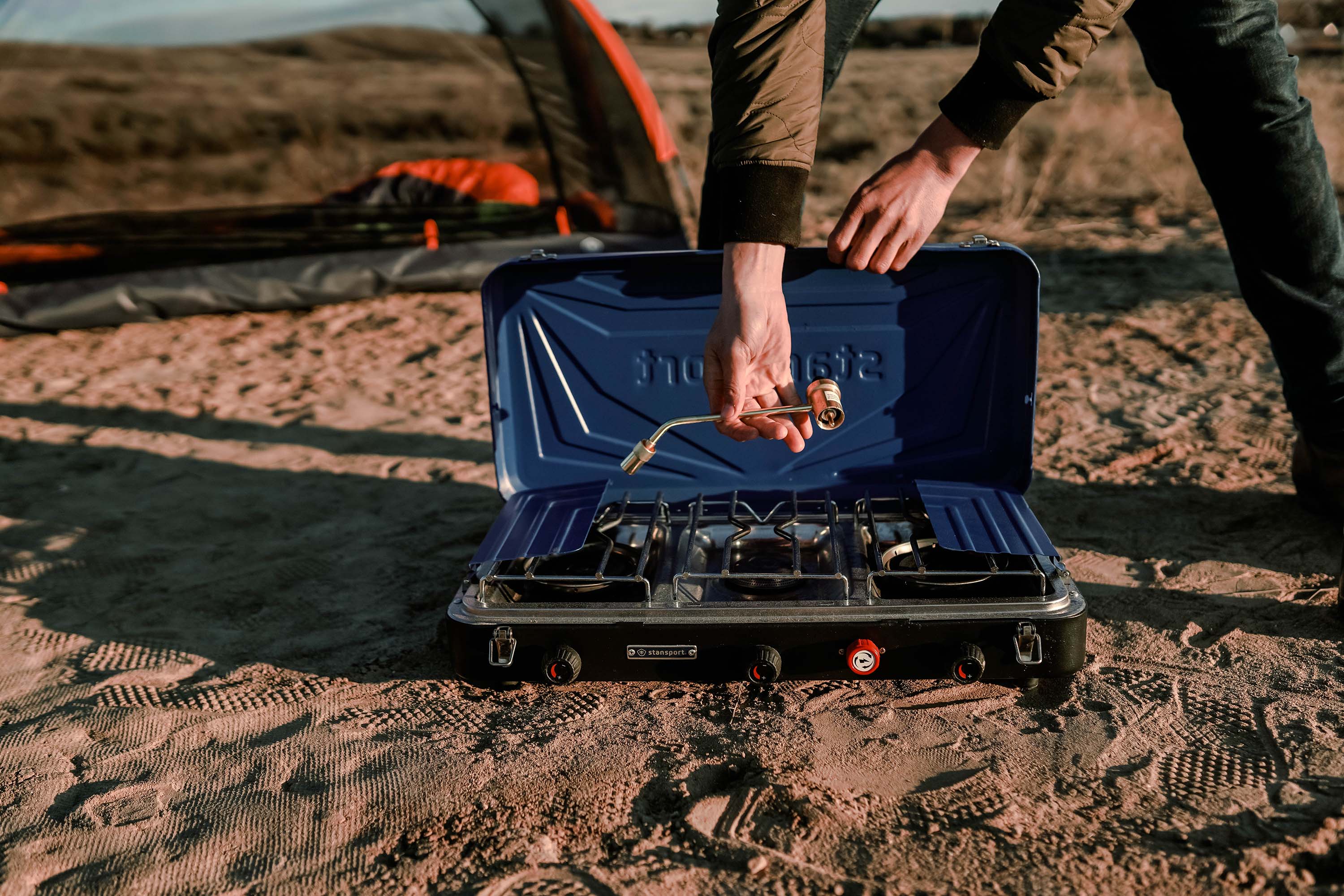 Propane Stove - 2 - 25 K And 1-10 K Burners - Blue-eSafety Supplies, Inc