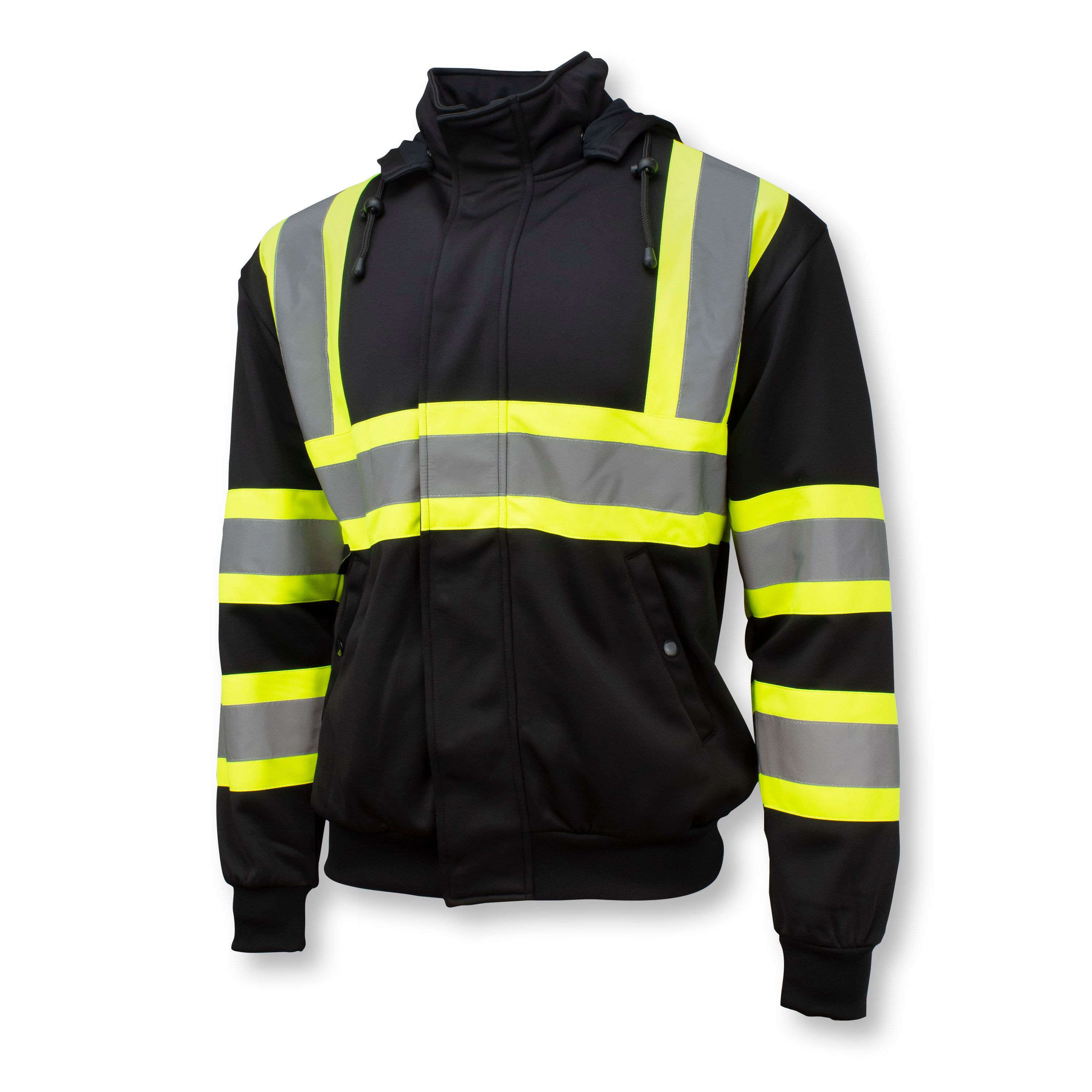 Radians SW01X-1 High Neck Zip Front X-Back Hooded Sweatshirt-eSafety Supplies, Inc